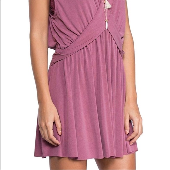 Free People Criss Cross veck mulberry Cupro Dress - Picture 2 of 5